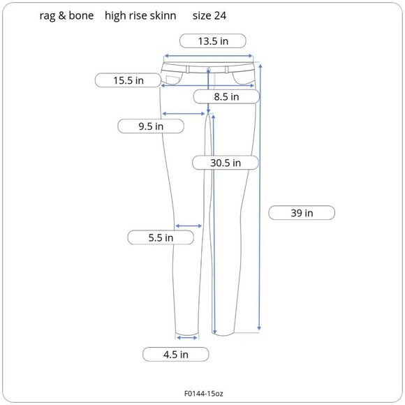 rag & bone high rise skinny jeans size 24‎ - Picture 9 of 9